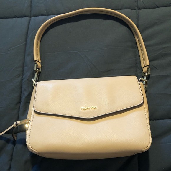 Calvin Klein Bags Calvin Klein Womens Ava Beige Rye Saffiano Faux